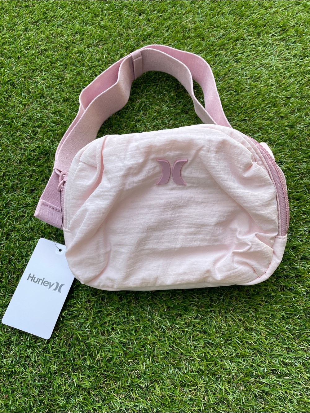 Hurley Light Pink Waist Pack with Adjustable Strap